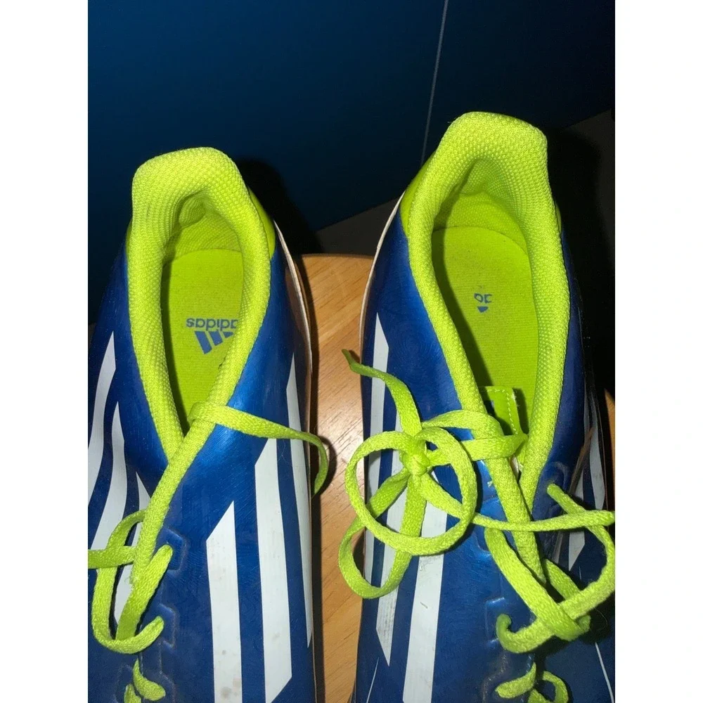 Adidas F50 Adizero Indoor Soccer Shoes Blue‎ Lime Green Adiprene Sneakers Mens